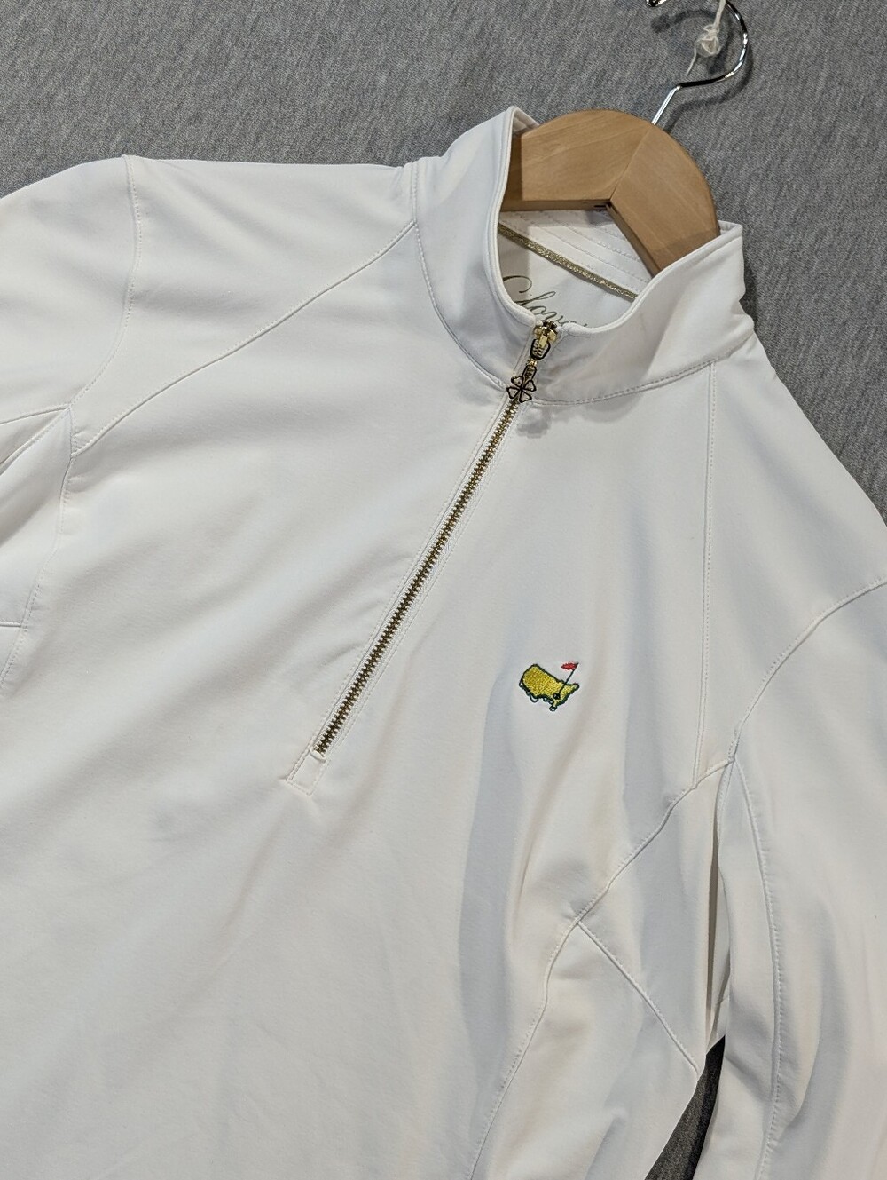 Masters Clover By Bobby Jones 1/2 Zip Pullover Women's Small White Golf